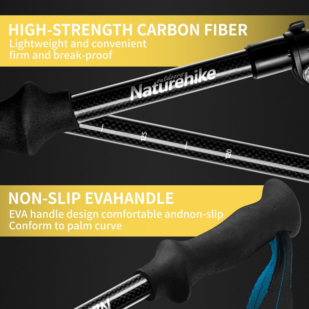 Naturehike Gale Terk EXT Full Carbon 5-section Adjustable Folding Trekking Pole (2026)