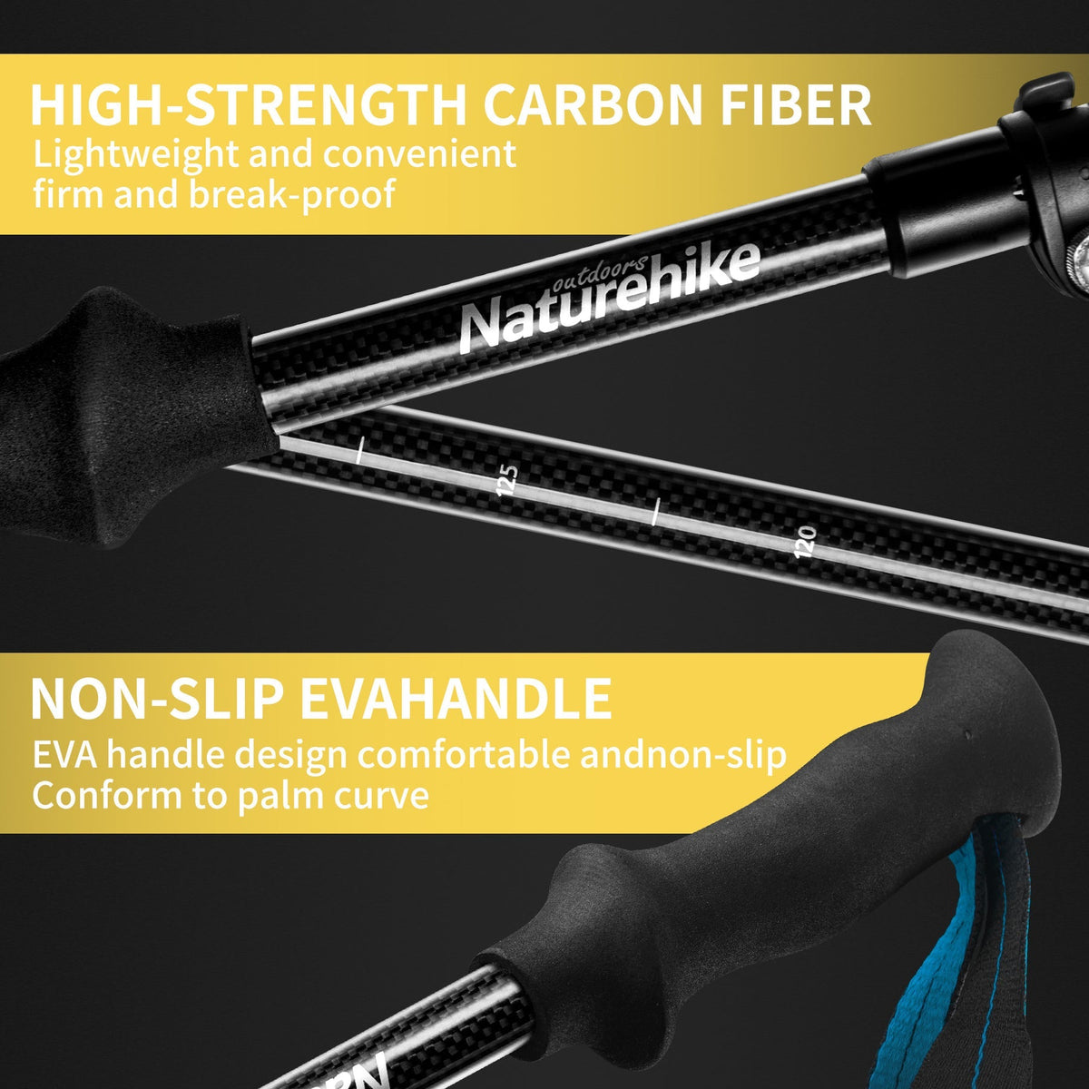 Naturehike Gale Terk EXT Full Carbon 5-section Adjustable Folding Trekking Pole (2026)